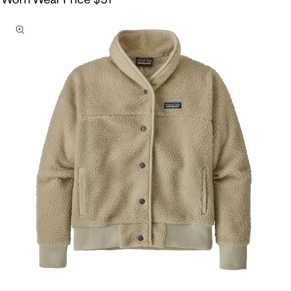 Patagonia Snap Front Retro-X Jacket STY 22865 Tan / Pelican Small Teddy Sherpa